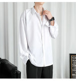 Riolio Shirt Men Solid  Long sleeved Shirt For Men Korean Fashion Shirts Comfortable Blouses Casual Loose Classic Single Breasted Shirt