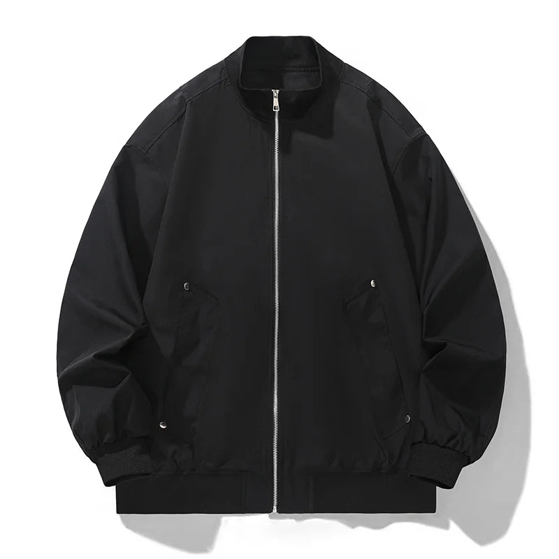 Riolio Men's Autumn New Jacket Stand Collar Trendy Versatile Casual Jacket Waterproof and Windproof Outdoor Casual Men's Clothing