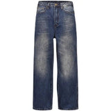 Riolio Hip hop high street American men and women trendy straight leg washed jeans for couples autumn Y2K loose retro casual pants
