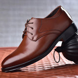 Riolio Plus Size Man Shoes Formal PU Leather Shoes for Men Lace Up Oxfords for Male Wedding Party Office Business Casual Shoe Men