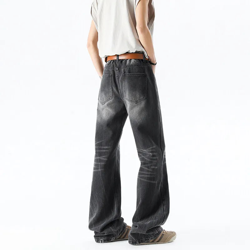 Riolio Wide leg jeans Men 2025 Autumn trend Casual Pantsbell-bottoms unisex washed Jeans Skinny Work Trousers Male Jeans Men Clothing