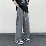 Riolio Summer/Autumn Plaid Pants Men Loose Casual Straight Trousers for Male/Female Harajuku Hip-hop Streetwear Wide-leg Mopping Pants