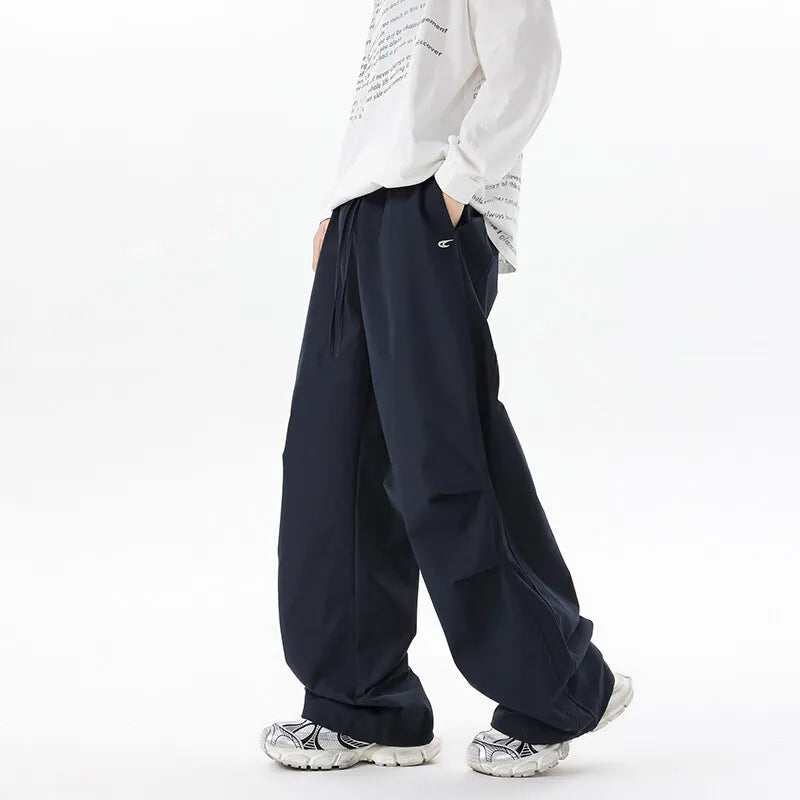 Riolio New Spring Men Pants Casual Loose Wide Leg Trousers fashion Comfort Fit Floor Sweeping Long Drop Pants Relaxed Streetwear