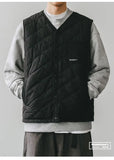 Riolio Cotton-layered Fashionable Vest Men with Autumn Winter Simple Casual Light Heated Inner Vest Cardigan Work Vest Top Aesthetic