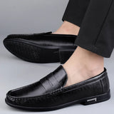 Riolio Genuine Leather Men Shoes Casual Men Loafers Breathable Office Formal Shoes Men Designer Slip on Driving Shoes Plus Size 38-46