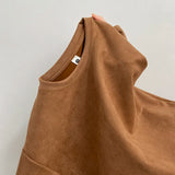 Riolio Summer Short Sleeve T-shirt Men Fashion Retro Suede T Shirt Men Streetwear Hip Hop Loose Round Neck Solid Color Tshirt Mens Top