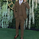 Riolio prom outfits for guys Men's Slim-fit Three-piece Suit,Three-piece Set of Vest, Blazer and Trousers, Ideal for Weddings, Business and Formal Occasions