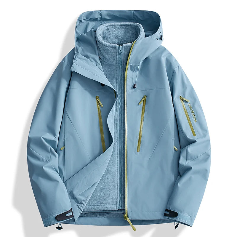 Riolio Men's Outdoor New Jacket Autumn Waterproof Windproof Assault Suit Men Women Three in One Two-piece Set Men's Brand Hiking Suit