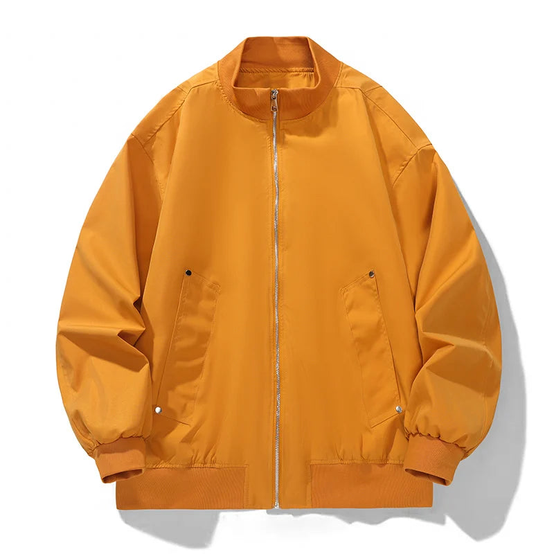 Riolio Men's Autumn New Jacket Stand Collar Trendy Versatile Casual Jacket Waterproof and Windproof Outdoor Casual Men's Clothing