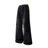 Riolio Men's Baggy Denim Trousers New Streetwear Wide Leg Loose Denim Pants Fashion Distressed Straight Pants