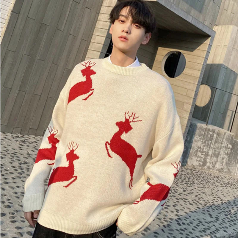 Riolio Autumn Winter Sweaters for Men and Women Couple Ugly Sweaters Korean Fashion Top Christmas New Year Pullovers Streetwear
