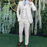 Riolio prom outfits for guys Men's Slim-fit Three-piece Suit,Three-piece Set of Vest, Blazer and Trousers, Ideal for Weddings, Business and Formal Occasions