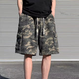 Riolio Camouflage Cargo Shorts Men Vintage Multi-pockets Baggy Streetwear Joggers Handsome All-match Fashion Personality
