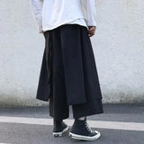 Riolio Fake Two-Piece Pants Men Male New Loose Wide-Leg Trousers Casual Straight Streetwear Spring Autumn Hip-Hop Pantalons Capris