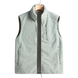 Riolio Outdoor Sleeveless Coats Vests Male Warm Cotton Waistcoat Autumn Jackets Thick Vests Man Classic  Lamb Cashmere Men Fleece Vest