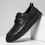 Riolio  Brown Suede Derby Shoes Men's Thick Sole Lace-Up Casual Blue Suede Leather Dress Shoes Office High Quality Leather Shoes