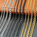 Riolio Men's Cuban Link Chain Necklace Stainless Steel Black Gold Color Male Choker colar Jewelry Gifts for Him