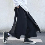 Riolio Fake Two-Piece Pants Men Male New Loose Wide-Leg Trousers Casual Straight Streetwear Spring Autumn Hip-Hop Pantalons Capris