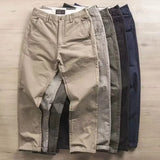 Riolio Casual Pants Men Solid Vintage Fashion Spring Autumn Harajuku Japanese Style All-match Straight Trousers New Pockets High Street
