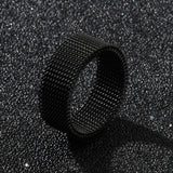 Riolio New 8mm Wide Stainless Steel Rings Titanium Couple Rings Deformable Mesh Accessories for Women Men Jewelry Wedding Gift