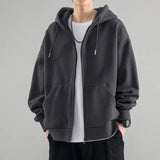 Riolio American Heavyweight Basic Solid Color Cardigan Sweatshirt Men's Tide Loose Large Size Men's Hooded Sweatshirt Jacket 5xl