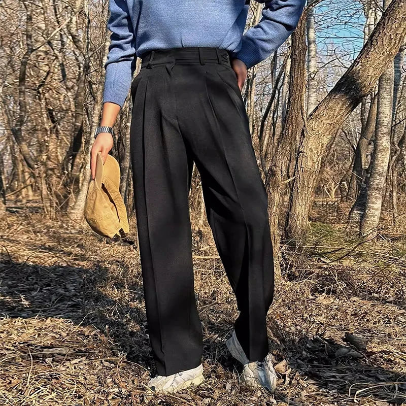Riolio New British Retro Male Suit Pants Light Luxury Naples Slim-fit Dress Pants Casual Premium Popular Elegant FashionTrousers M-3XL