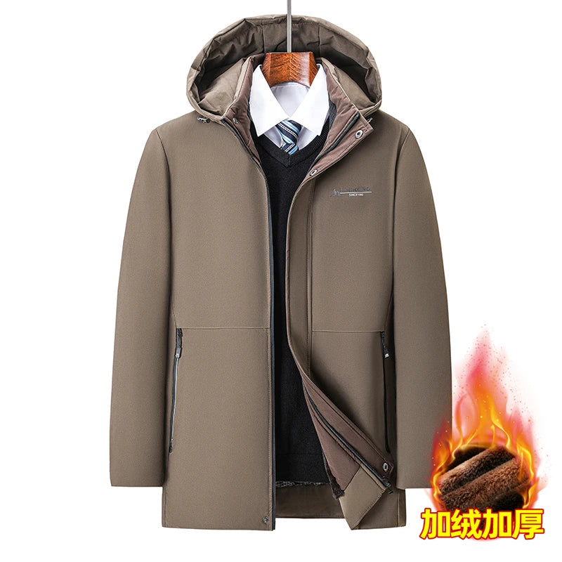Riolio Trendy Coats Hooded Men Warm Parkas Male Brand High Quality New Cotton-Padded Puffer Jacket Male Winter Thick Windproof Parkas