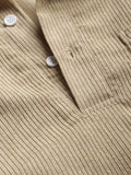 Riolio Shirts for Men Corduroy Long Sleeves Shirt Half Button Solid Blouses Fall Spring Streetwear Overshirts Tops with Pocket