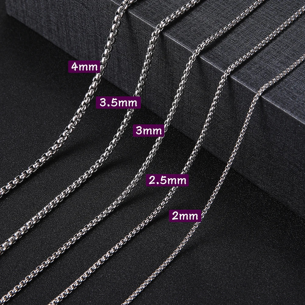 Riolio My Shape Basic Cuban Chain Necklaces for Men Women Punk Figaro Box Curb Chain Chokers Lobster Clasp Fashion Male Jewelry Collar