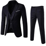Riolio suit fashion 3pcs Suit Men Slim Formal Suit Solid Color Blazer Vest Pants Set 3 Piece Mens Suit Business Suit costume homme костюм мужской