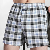 Riolio Men's 100% Cotton Boxer Shorts Foreskin Underwear High Waist Big Underpants Casual Plaid Plus Size Aro Alo Allo Pants M-3XL