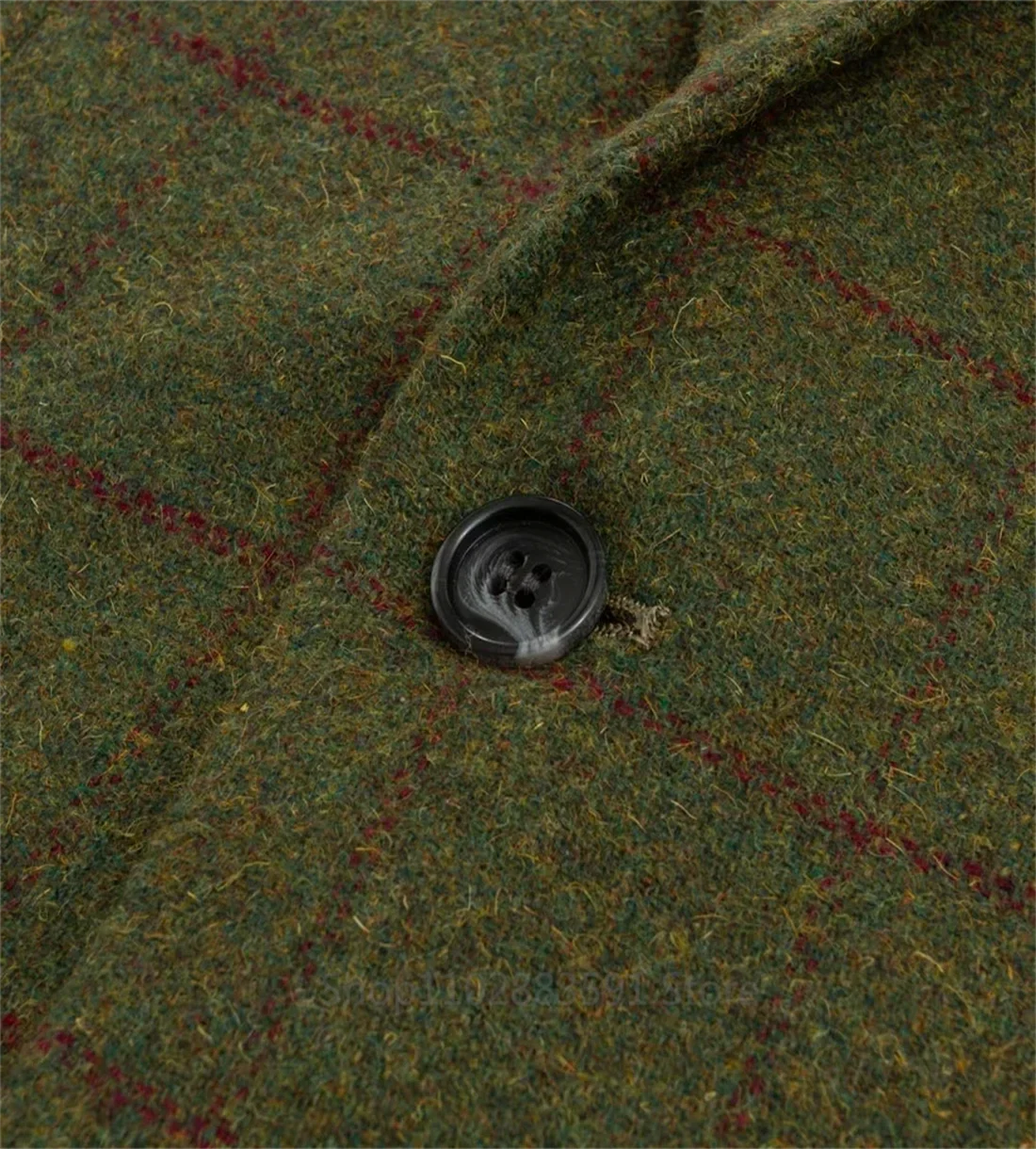 Riolio fashion suits for men 3 Piece Green Woolen Plaid Men Suits Slim Fit Wedding Groom Tuxedo Notch Lapel Business Party Set Costume Homme Jacket Vest Pant