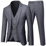 Riolio Business Suit Jacket Coat Blazers Trousers Waistcoat Men Wedding Three Pieces Pants Vest Large Size Professional Dress 3 Pcs Set