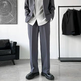 Riolio Pants Men Trousers Casual Autumn New Arrival Front-slit Fashion Straight High Street Office Clothes Simple Business Harajuku