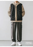 Riolio Cotton-layered Fashionable Vest Men with Autumn Winter Simple Casual Light Heated Inner Vest Cardigan Work Vest Top Aesthetic