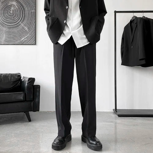 Riolio Pants Men Trousers Casual Autumn New Arrival Front-slit Fashion Straight High Street Office Clothes Simple Business Harajuku
