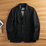 Riolio American Retro Casual Men's Cotton Suit Jaet Anti-Wrinkle Turn-down Collar Commute Faionable Urban Sle Spring Autumn