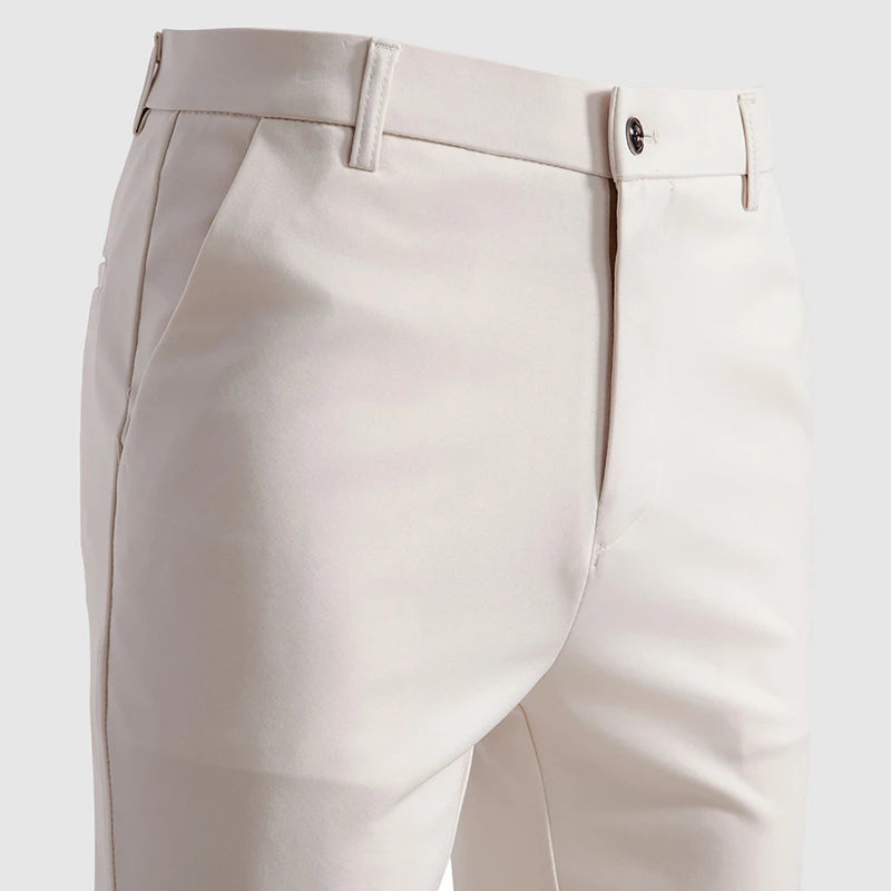 Riolio Summer Spring Male Casual Pants Business Suit Pants Khaki Classic Men's Dress Pants Flexible Office Clothes