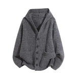 Riolio American-style autumn/winter streetwear unisex trendy hooded knit sweaters for couples with loose-fit retro Harajuku casual tops