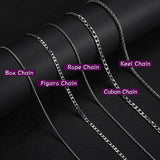 Riolio My Shape Basic Cuban Chain Necklaces for Men Women Punk Figaro Box Curb Chain Chokers Lobster Clasp Fashion Male Jewelry Collar