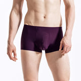 Riolio Seamless Ice Silk Underwear Men's Ultra-thin Boxer Shorts One-piece Mid-waist Summer Panties Trunk