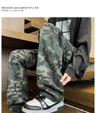 Riolio camouflage Jeans Men straight Pants patchwork male jean Fit Patchwork Streetwear Men's Trousers Denim Large size Hip Hop