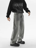 Riolio Autumn New Men's Fashion Baggy Jeans Gray Vintage High Street Wide Legs Denim Trousers Male Casual Straight Pants Streetwear