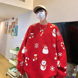 Riolio Oversize Ugly Christmas Sweater Korean Santa Claus Knitwear Sweater Male Loose  Winter Versatile Couple Pullovers Man Clothes