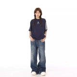 Riolio Hip hop high street American men and women trendy straight leg washed jeans for couples autumn Y2K loose retro casual pants