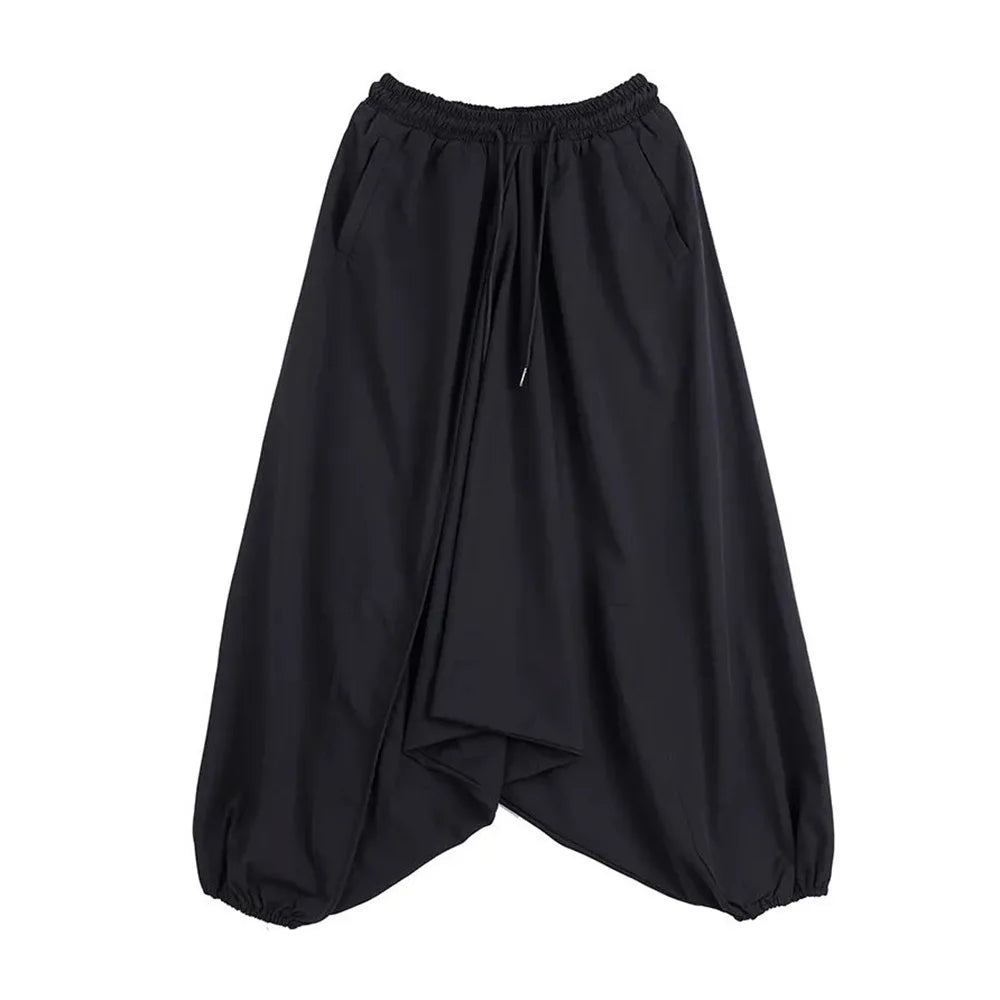 Riolio Mens Wide-Leg Cuffed Pants Y2k Gothic Harem Pants Streetwear Japanese Harajuku Campus Joggers Casual Pants Men'S Clothing 2025