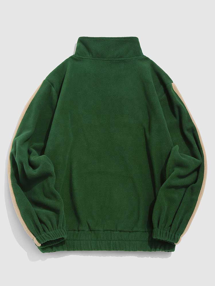 Riolio Men's Hoodie Fall Winter Fleece Sweatshirts Letter Embroidery Turtleneck Hoodies Pullover Vintage Streetwear Warm Sweats