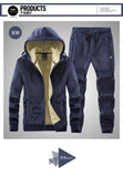 Riolio Hooded Sweat shirt+Pant 2-piece Sets Men Set Sports Suit Fleece Thickened Sportswear Casual Men Tracksuit Winter male Tracksuit