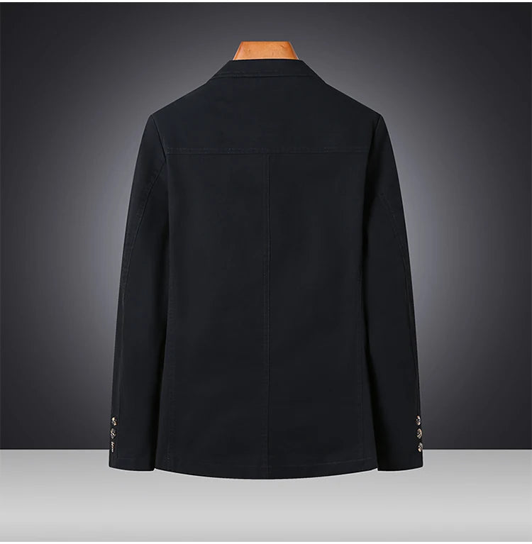 Riolio Men's Premium Suit Jacket Spring Autumn Casual Workwear Pure Cotton Jacket Men's Korean Version Slim Fit Loose Plus Size Suit