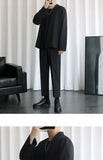 Riolio Male Elegant Casual Blazer Jacket Spring Autumn Versatile Loose Black Casual Jacket American 2025 New High Street Men's Suit